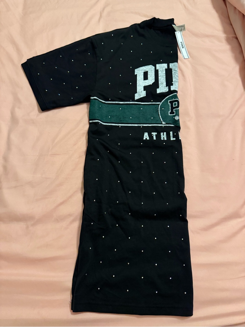 Victoria's Secret PINK Black Logo Tee with pockets.